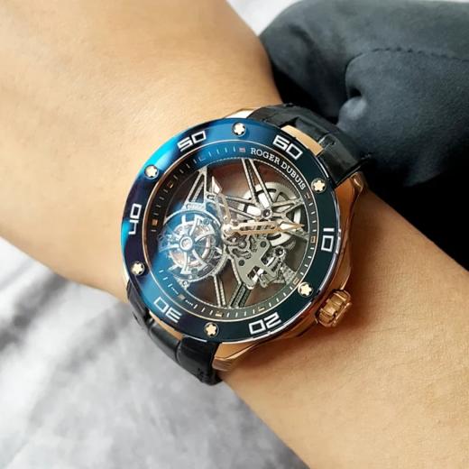 【95新正品】Roger Dubuis罗杰杜彼冒险家系列18k玫瑰金44mm陀飞轮手动机械机芯男表101123LV02 商品图12