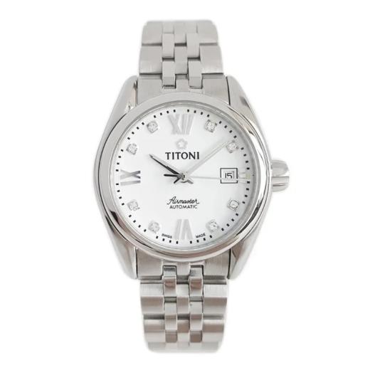 【9新正品】TITONI 梅花空中霸王系列精钢27MM日期显示自动机械机芯23909 S-063 现售价：999！160823NJS05+ 商品图0