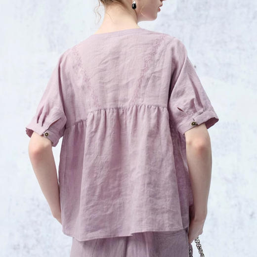 裁缝学苑AS311新中式衬衫纸样女装圆领上衣半开拼接衬衣小衫样板 商品图2