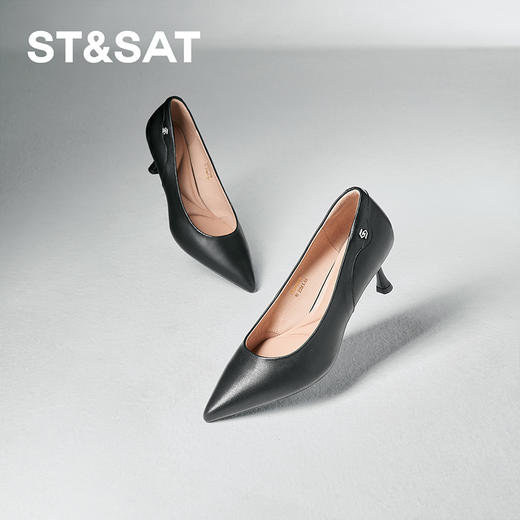 星期六气质简约羊皮细高跟SSC3111174 商品图0