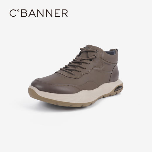 千百度男鞋轻便真皮时尚休闲鞋春季百搭户外防滑增高运动鞋A24575101 商品图0