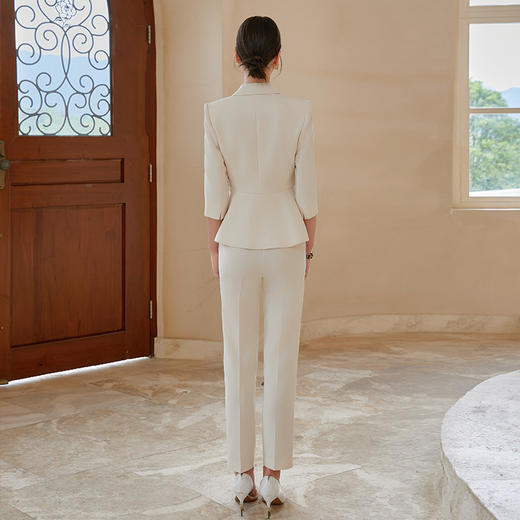 AD总经理秘书工作服女浅色职业装正装套装高端白领上班族西装工装 商品图2