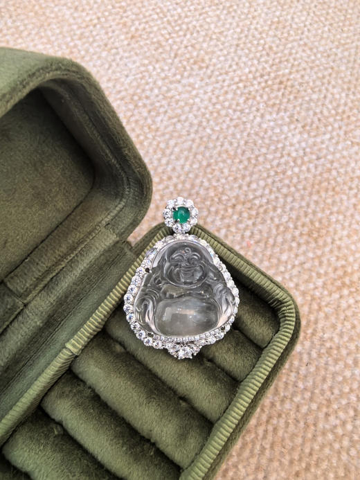 814-7 极品 顶绿 水沫玉小佛公【单吊坠】自留 神态炒鸡祥和 商品图11