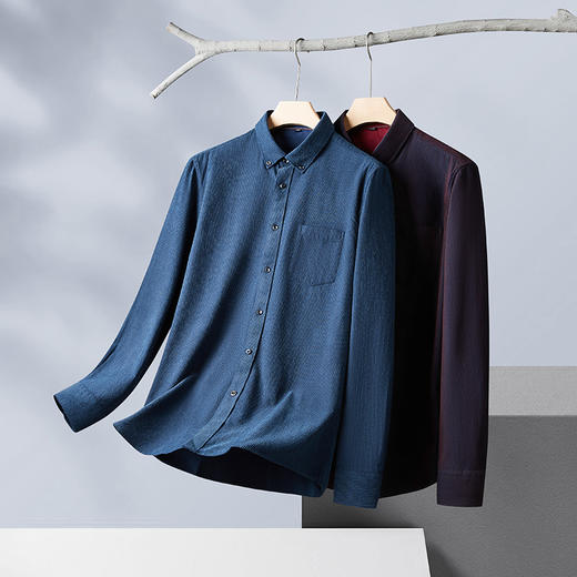 【灯芯绒】【新款DM】大依优型大码长袖衬衫男宽松加肥加大码男士休闲商务衬衣上衣胖子300斤 商品图1