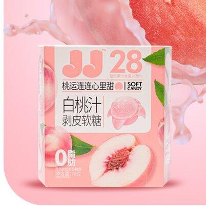 康辉JJ网红白桃汁剥皮软糖76g(6903474230093) 商品图0