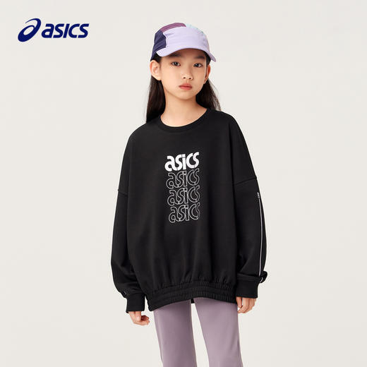 【商城同款】ASICS/亚瑟士童装秋季宽松长袖卫衣印花柔软舒弹卫衣 商品图0