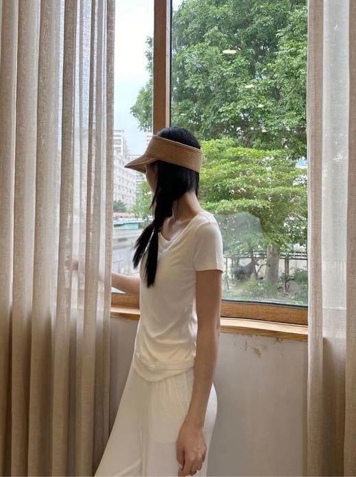 【包邮发顺丰】99911 洛诗琳新款假两件设计修身短袖T恤夏季宽松垂感阔腿休闲裤两件套 KTT038 商品图0