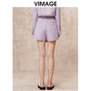 VIMAGE纬漫纪秋季新款气质通勤时尚紫色高腰显瘦时尚a字裤裙短裤V2206806 商品缩略图3