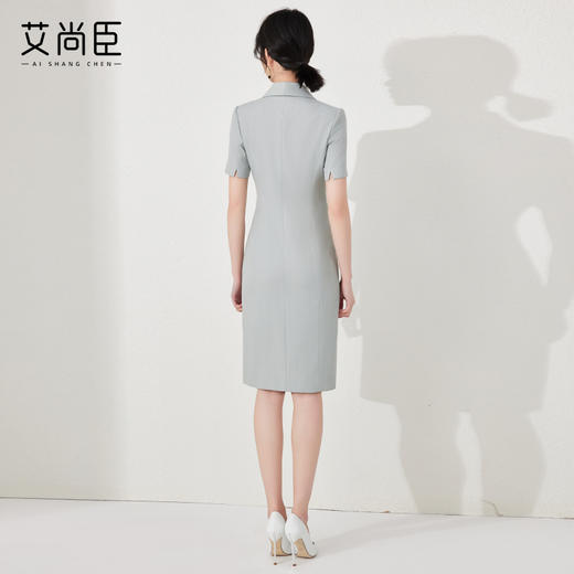 艾尚臣职业连衣裙2024新款女夏季短袖高端时尚正式场合修身工作服 商品图6