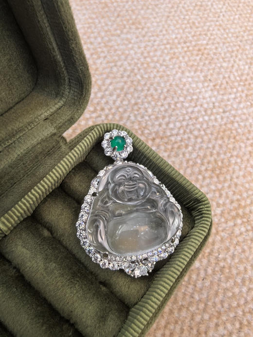 814-7 极品 顶绿 水沫玉小佛公【单吊坠】自留 神态炒鸡祥和 商品图9