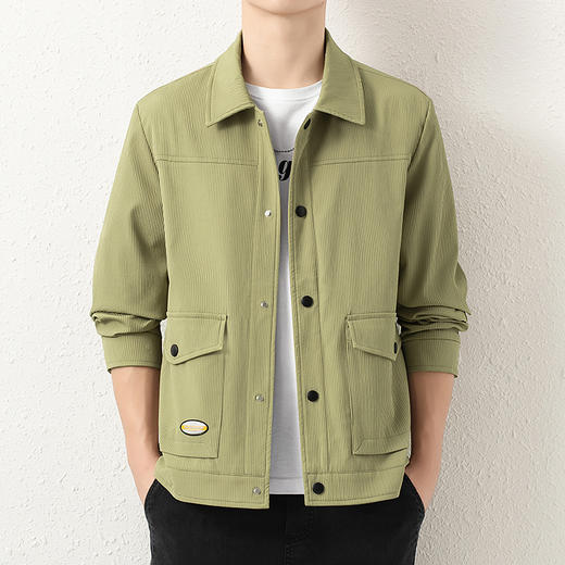 【新款DX】大依优型大码翻领外套衬衫夹克时尚雷萨加肥加大休闲胖子宽松外套上衣男装潮流 商品图8