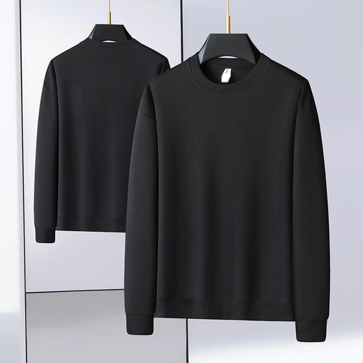 【新款DX】大依优型大码圆领卫衣长袖加肥加大休闲运动上衣男打底衫胖子 商品图1