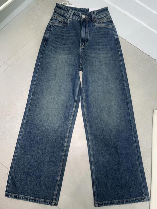 【门店同款】ENJOY秋季高腰水波纹牛仔阔腿裤 159049501 商品图0