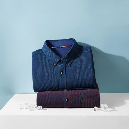 【灯芯绒】【新款DM】大依优型大码长袖衬衫男宽松加肥加大码男士休闲商务衬衣上衣胖子300斤 商品图3