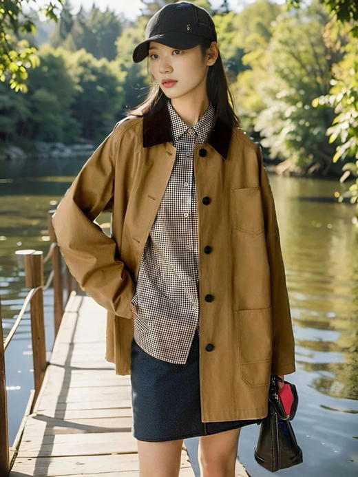 预售5天内发，高密斜纹棉夹克外套 甄选优质长绒棉 特殊染整工艺 成衣挺括富有韧性 多口袋设计 恰当松量 插肩袖型 商品图4