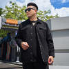 【新款DMH】大依优型大码翻领衬衫外套男宽松加肥加大码上衣夹克运动潮流 商品缩略图0