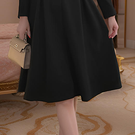 8/16奢姿大码女装2024秋季拼接连衣裙胖妹妹五金配饰小立领时尚裙子9943855008 商品图4