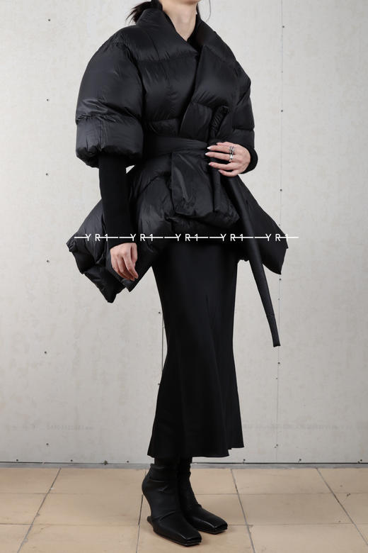 Rick Owens｜黑色再生尼龙蝙蝠羽绒服 商品图1