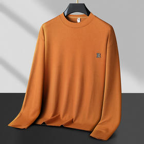 【新款DX】大依优型大码中领打底衫T恤长袖加肥加大休闲运动上衣男打底衫胖子