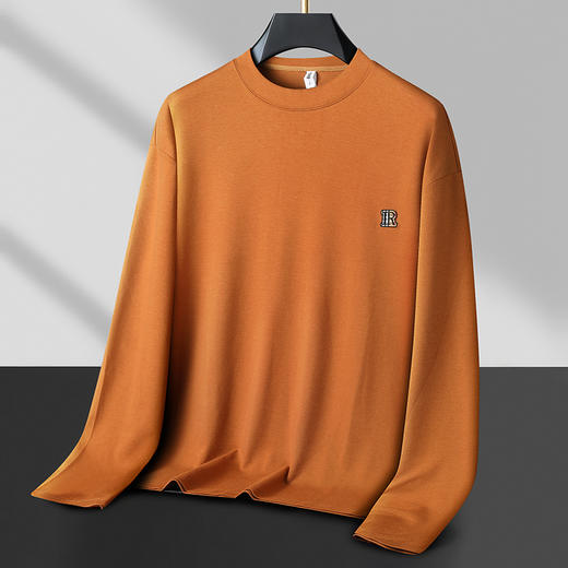 【新款DX】大依优型大码中领打底衫T恤长袖加肥加大休闲运动上衣男打底衫胖子 商品图0