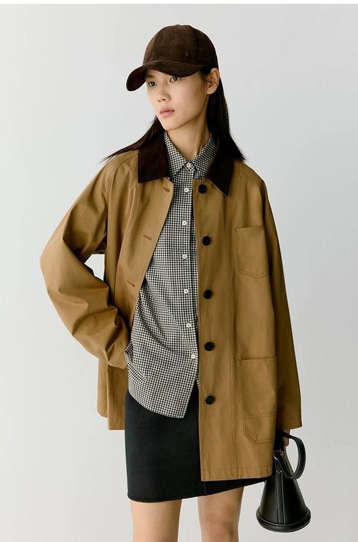 预售5天内发，高密斜纹棉夹克外套 甄选优质长绒棉 特殊染整工艺 成衣挺括富有韧性 多口袋设计 恰当松量 插肩袖型 商品图0