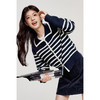 【严选】诗凡黎留白感条纹翻领针织开衫2024秋新款宽松洋气肌理感上衣外套SF8131251 商品缩略图2