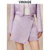 VIMAGE纬漫纪秋季新款气质通勤时尚紫色高腰显瘦时尚a字裤裙短裤V2206806 商品缩略图4