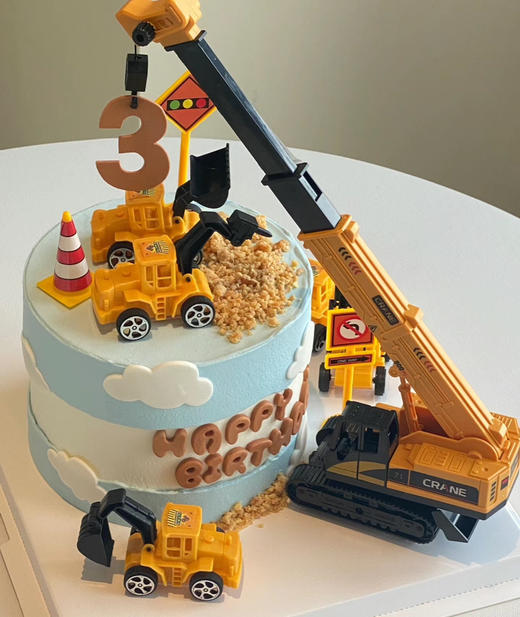 挖土机吊机男孩蛋糕（数字备注 商品图0