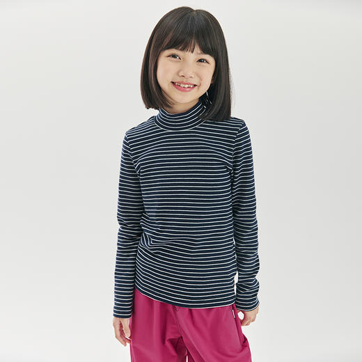 cicochild新款秋季女童条纹中领打底衫亲子基础款贴身柔软T恤 商品图4