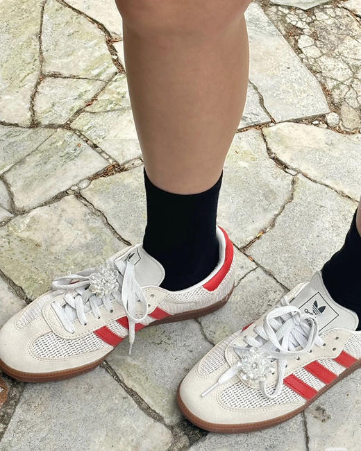 现货 THS 8.17-无 阿迪家 情侣款  Samba夏季复古休闲板鞋 透气网眼鞋 2色 QZ089 商品图1