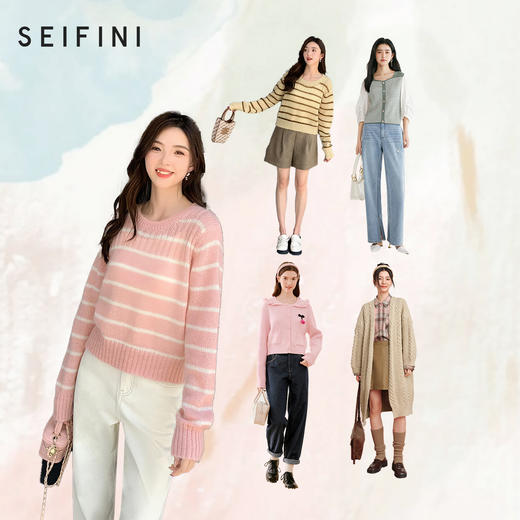 【特惠不退货】【毛衫热卖合辑】诗凡黎时尚毛衣休闲圆领秋季女2024新款SF7431191-2 商品图4