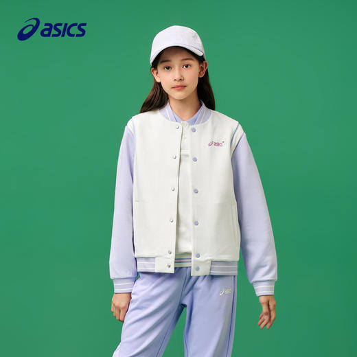 ASICS/亚瑟士童装2024年秋季棒球衫撞色拼接针织外套经典网球运动 商品图1
