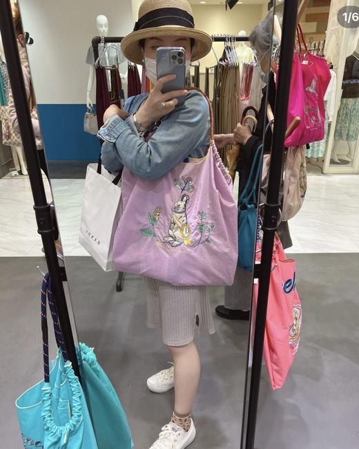 六色！62CM大号！！发售授权工厂订单，日本 ball chain 高圆圆同款环保包购物袋刺绣尼龙单肩托特包 商品图6