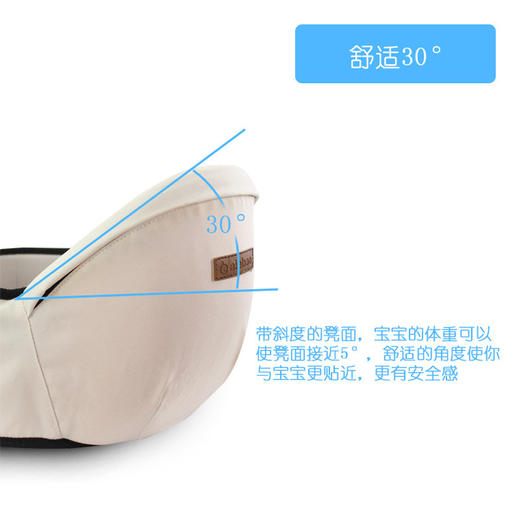 【轻松带娃 省力更省心！】aiebao婴儿腰凳横前抱式多功能幼儿坐凳新款抱娃神器单凳CPC认证 商品图3