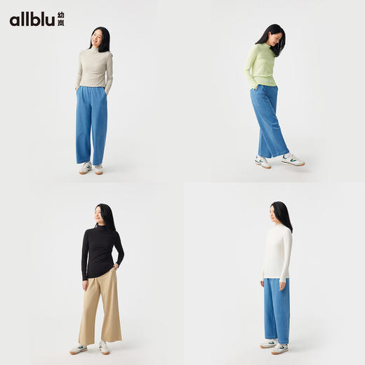 【秋Vol.4】幼岚「王牌桉树皮」打底衫亲肤透汽柔软舒适24秋新款女士成人T恤ZY 商品图2