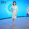 IWY/绿色播音主持人连衣裙七分袖气质通勤教师录课会议演讲比赛裙Q14235 商品缩略图2