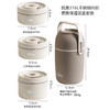 Haixin 316L不锈钢保温饭盒可微波炉便携餐盒(316L钢饭盒3个+米色保温盒) 商品缩略图13