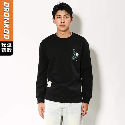 DRONKOO 2024 圆领左胸毛毡绣大象中厚卫衣 商品图0