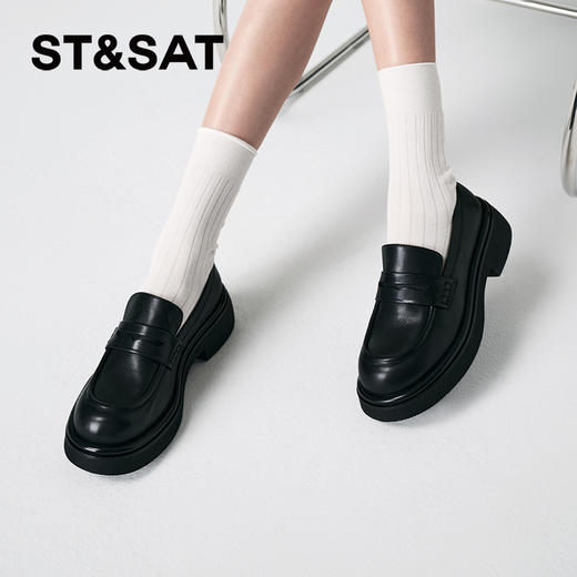 星期六中式刺绣厚底乐福鞋SSC3111137 商品图1