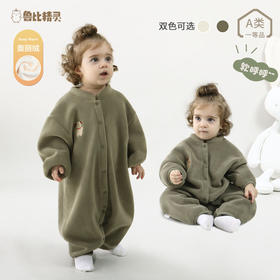 【软乎乎~双面奥利绒 细腻保暖】宝宝连体衣春秋款A类奥丽绒新生儿保暖外出服哈衣卡通婴儿爬爬服