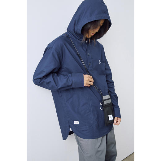 吃茶去chichaqu2024连帽套头牛津纺长袖衬衫城市户外休闲百搭 商品图3