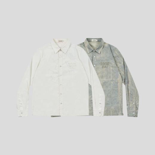 GOODBAI 粗体logo贴布绣翻领微廓长袖衬衫 商品图1