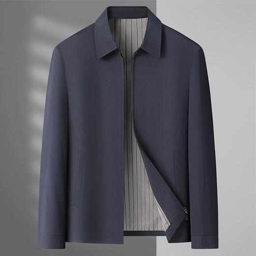 【新款DLC】大依优型大码翻领夹克外套纽扣男商务休闲加肥加大夹克上衣胖子显瘦 商品图11