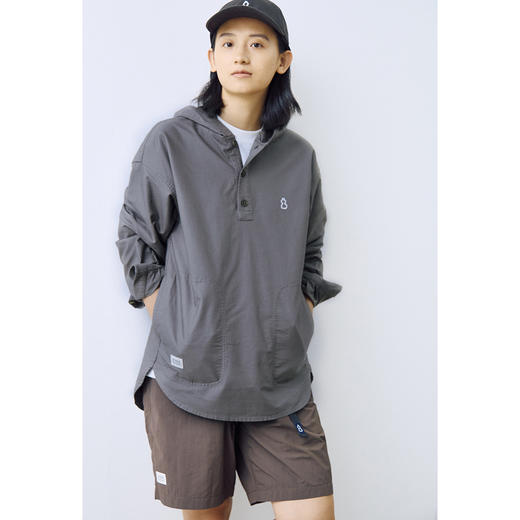 吃茶去chichaqu2024连帽套头牛津纺长袖衬衫城市户外休闲百搭 商品图1