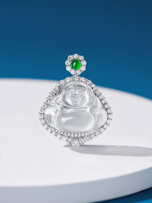 814-7 极品 顶绿 水沫玉小佛公【单吊坠】自留 神态炒鸡祥和 商品图14