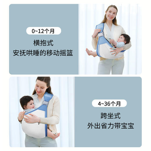 【安抚哄睡 省力抱娃】禾孕抱娃神器解放双手背带新生婴儿前抱式宝宝外出横抱 商品图2