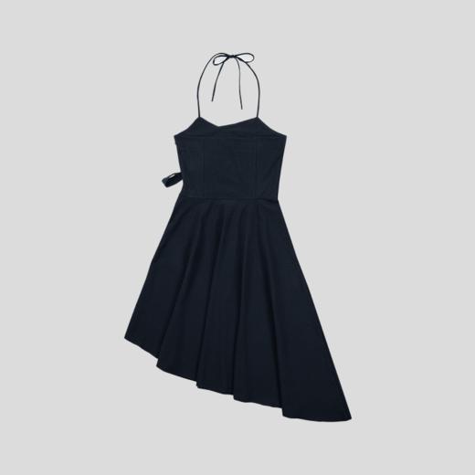 GOODBAI 吊带交叉假两件不规则下摆连衣长裙 商品图4