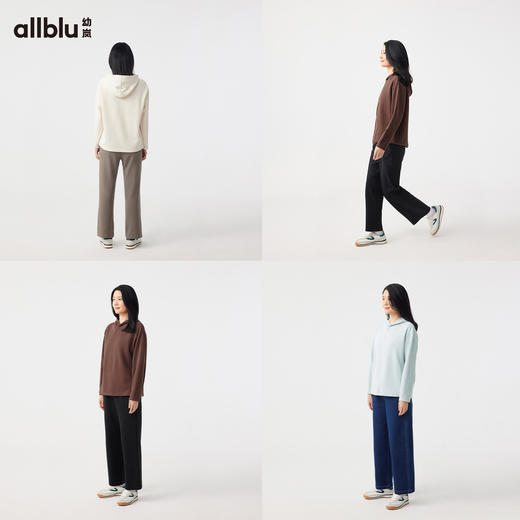 【秋Vol.4】幼岚「坑条卫T」下摆抽绳可调节柔软亲肤24秋季新款女士成人卫衣ZY 商品图2