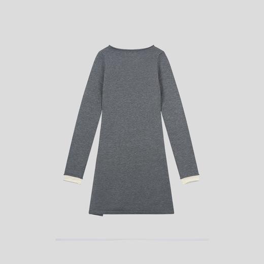 GOODBAI G.B logo刺绣紧身圆领开衩长袖针织衫 商品图2