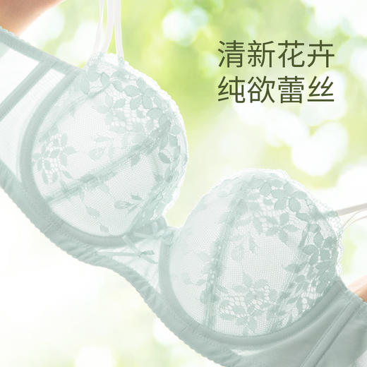 【积分兑换】奶糖派大胸显大内衣四季派对蕾丝文胸饱满贝壳杯半杯聚拢胸罩女 商品图5